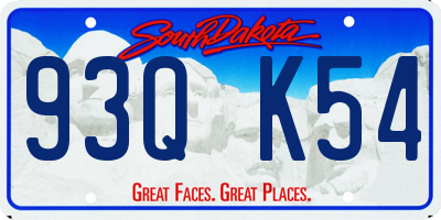 SD license plate 93QK54