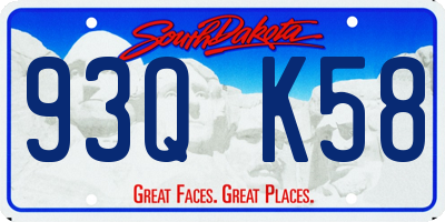 SD license plate 93QK58