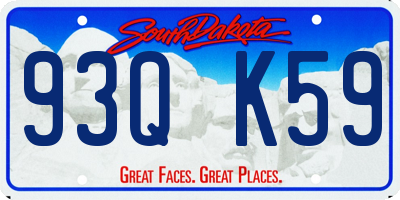 SD license plate 93QK59