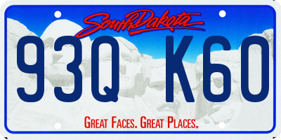 SD license plate 93QK60