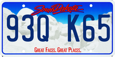 SD license plate 93QK65