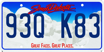 SD license plate 93QK83