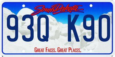 SD license plate 93QK90