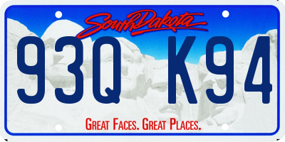 SD license plate 93QK94