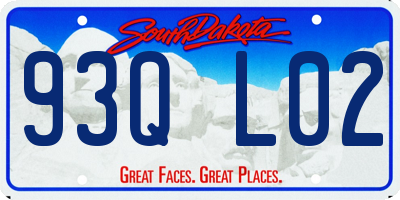 SD license plate 93QL02