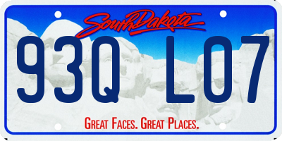 SD license plate 93QL07