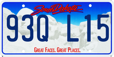 SD license plate 93QL15