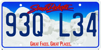 SD license plate 93QL34