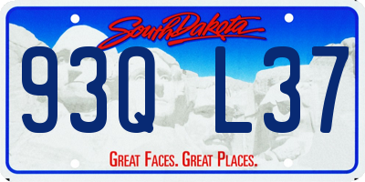 SD license plate 93QL37