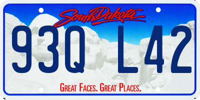SD license plate 93QL42