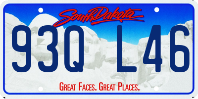 SD license plate 93QL46