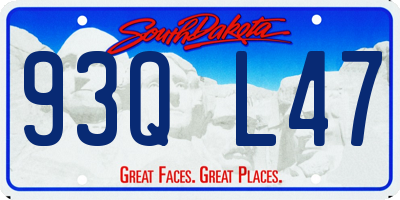 SD license plate 93QL47