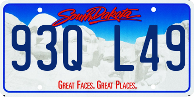 SD license plate 93QL49