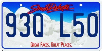 SD license plate 93QL50