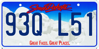 SD license plate 93QL51