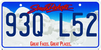 SD license plate 93QL52