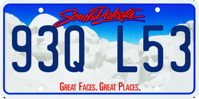 SD license plate 93QL53