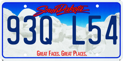 SD license plate 93QL54