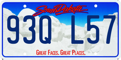 SD license plate 93QL57