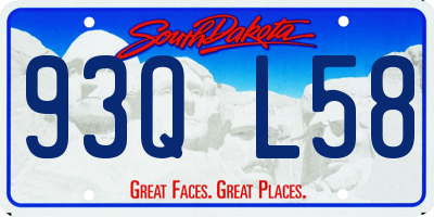 SD license plate 93QL58