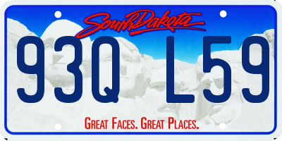 SD license plate 93QL59