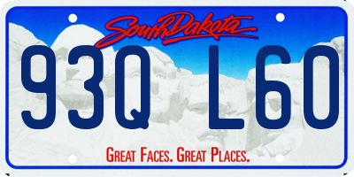 SD license plate 93QL60