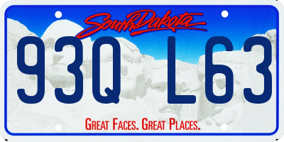 SD license plate 93QL63