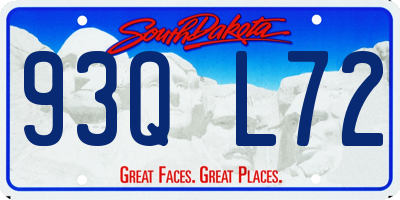 SD license plate 93QL72