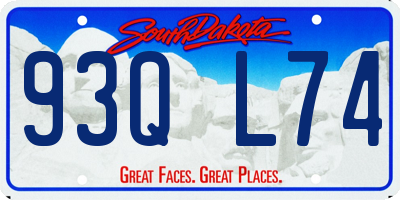 SD license plate 93QL74