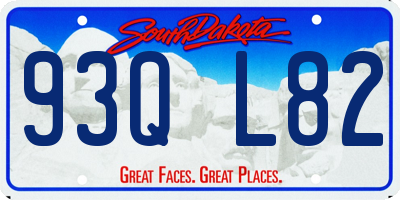 SD license plate 93QL82