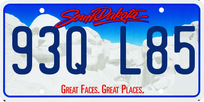 SD license plate 93QL85