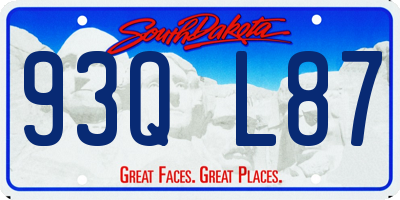 SD license plate 93QL87
