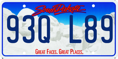 SD license plate 93QL89