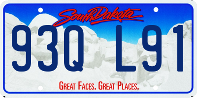 SD license plate 93QL91