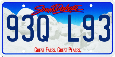 SD license plate 93QL93