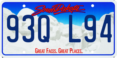 SD license plate 93QL94