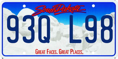 SD license plate 93QL98