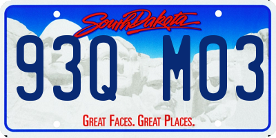 SD license plate 93QM03