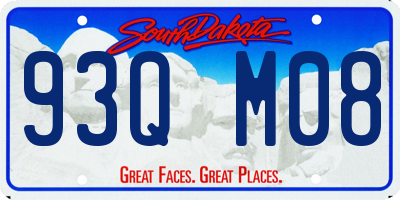 SD license plate 93QM08