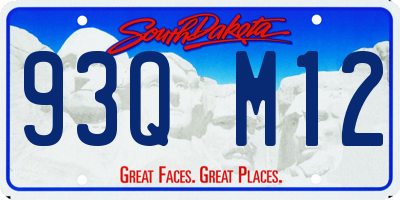 SD license plate 93QM12