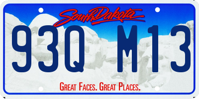 SD license plate 93QM13