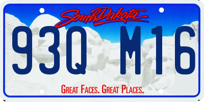 SD license plate 93QM16
