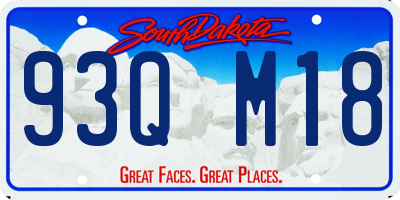 SD license plate 93QM18