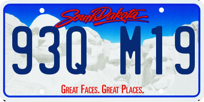 SD license plate 93QM19