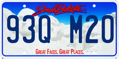 SD license plate 93QM20