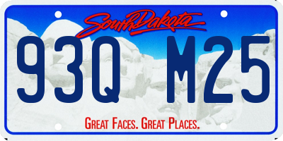 SD license plate 93QM25