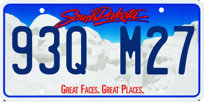 SD license plate 93QM27