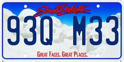 SD license plate 93QM33