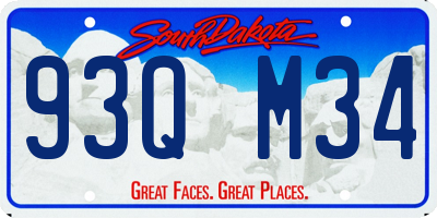 SD license plate 93QM34