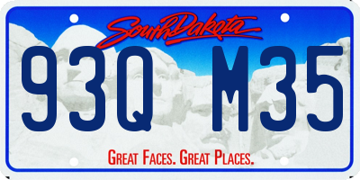 SD license plate 93QM35